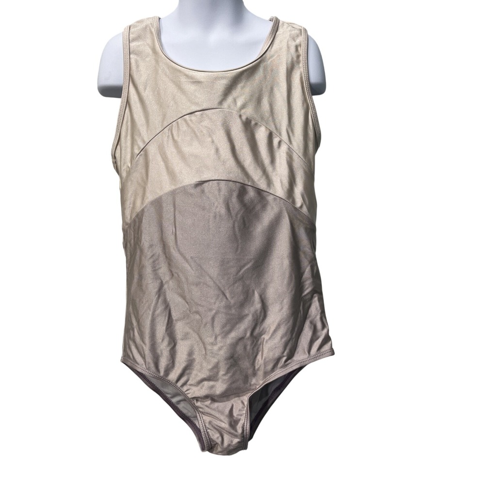 Tutu Du Monde Leotard Girls 10-11 Champagne Mauve Metallic‎ Racerback Dance Swim